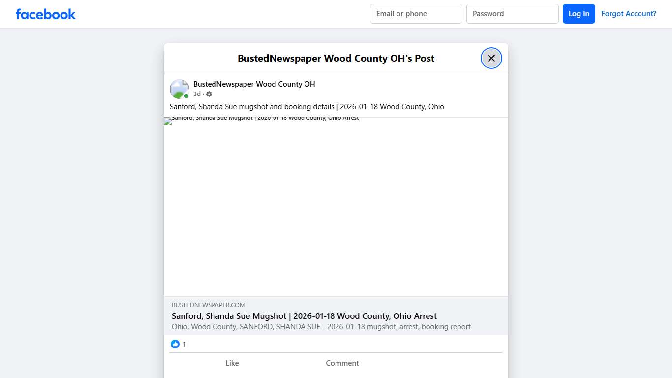 Sanford, Shanda Sue... - BustedNewspaper Wood County OH | Facebook
