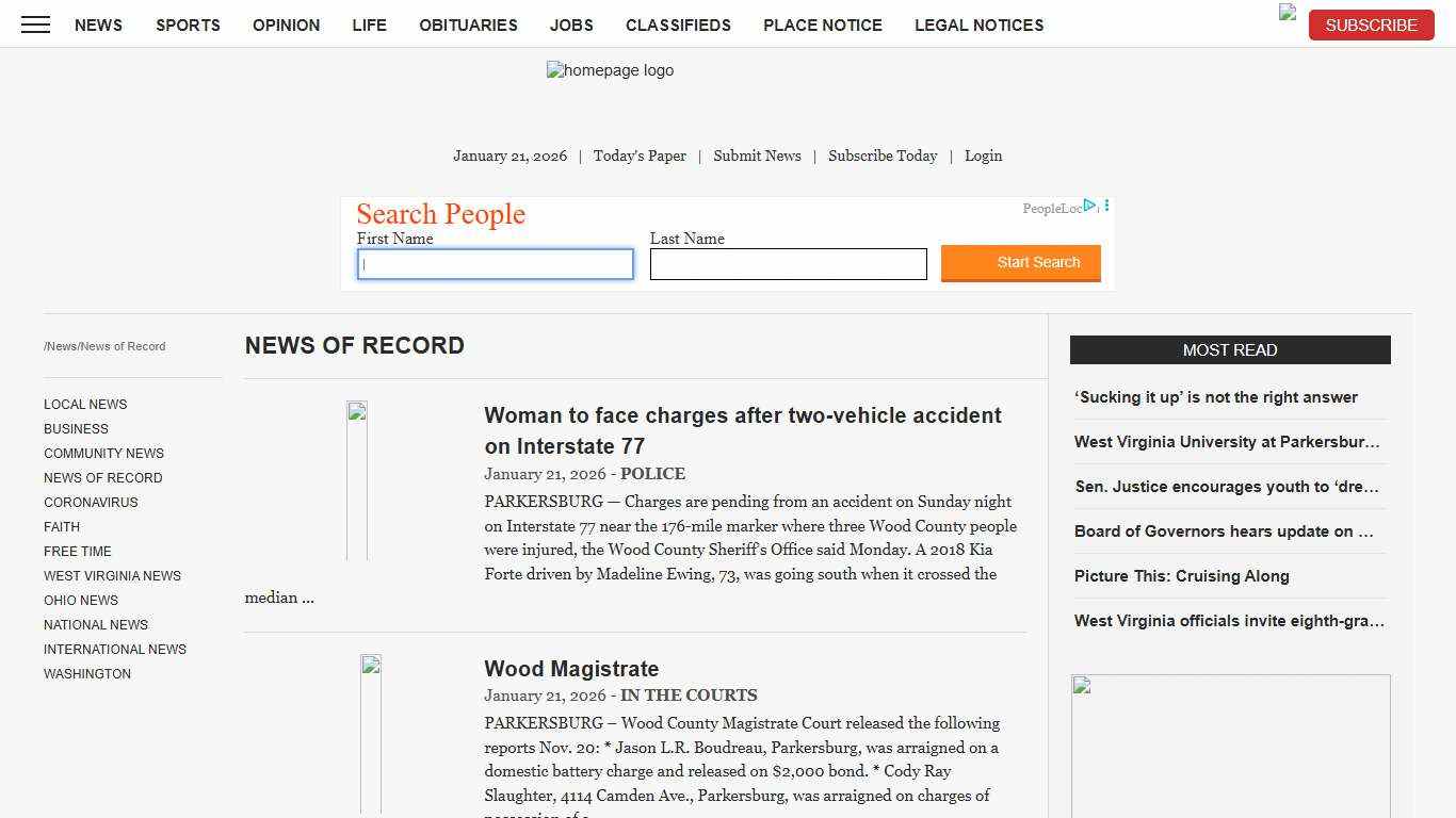 News of Record | News, Sports, Jobs - News and Sentinel
